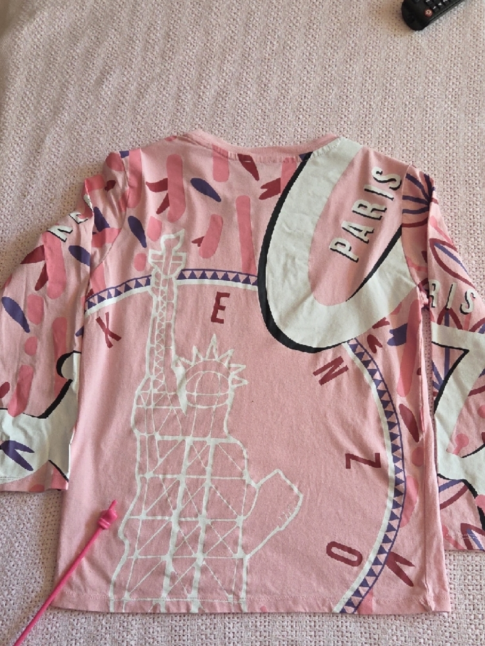 KENZO Kids Light Pink Graphic Short Sleeve Tee Girls Size 10 - Picture 10 of 12